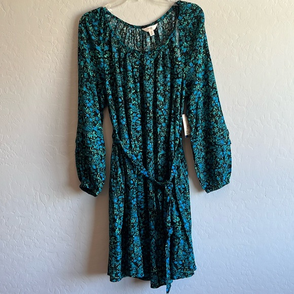 Terra & Sky Women's Plus Size Floral Print Shirred Mini Dress 0X (14W) - Picture 5 of 13